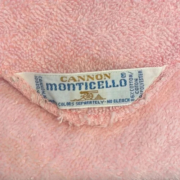 Cannon 1950s-1960s Monticello Pink Bath Towels Set of 6 Vintage Bath Linens - Picture 8 of 8
